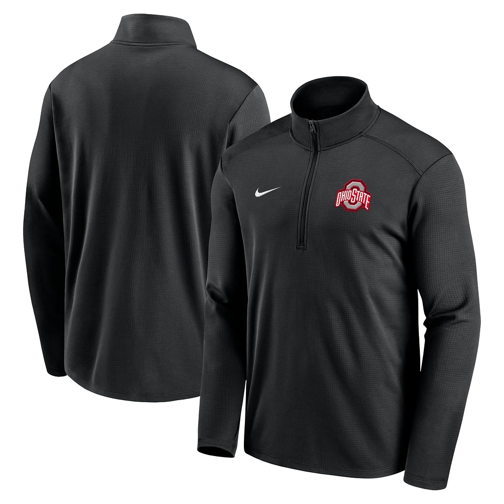 Haut Nike noir à demi-zip Ohio State Buckeyes Primetime Pacer Performance pour homme