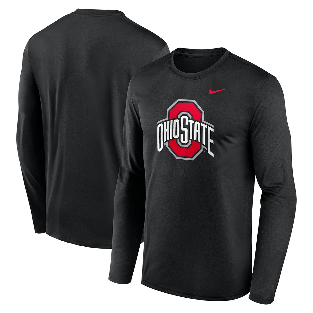 T-shirt à manches longues Nike Ohio State Buckeyes Primetime Primary Legend pour homme, noir