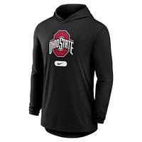 Men's Nike Black Ohio State Buckeyes Primetime Tri-Blend Performance Long Sleeve Hoodie T-Shirt