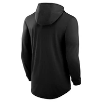 Men's Nike Black Ohio State Buckeyes Primetime Tri-Blend Performance Long Sleeve Hoodie T-Shirt