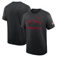 Men's Nike Black Ohio State Buckeyes Ready Raglan Premium Performance T-Shirt