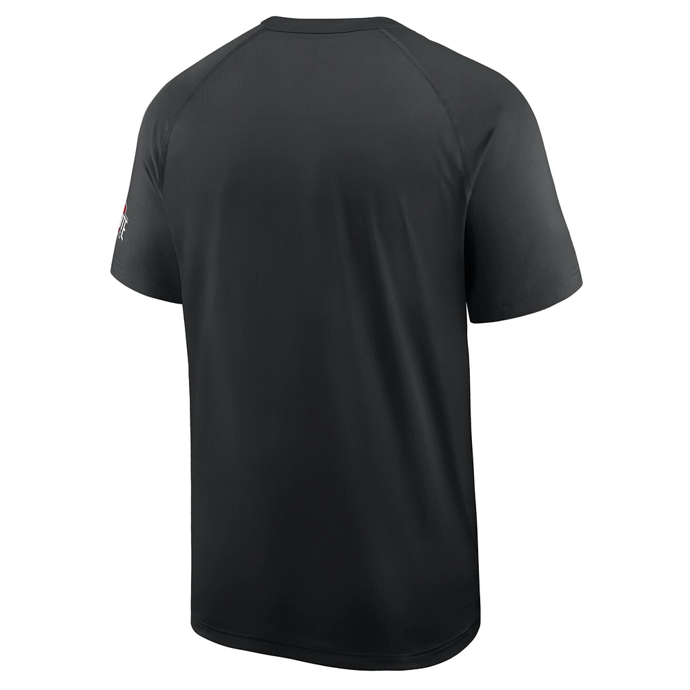Men's Nike Black Ohio State Buckeyes Ready Raglan Premium Performance T-Shirt