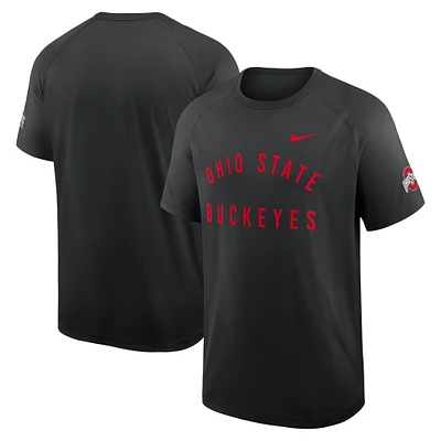 Men's Nike Black Ohio State Buckeyes Ready Raglan Premium Performance T-Shirt