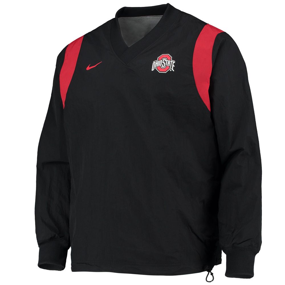 Men's Nike Black Ohio State Buckeyes Rev Pullover Windbreaker Jacket