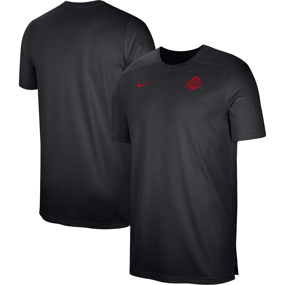 Haut de performance pour entraîneurs Sideline Ohio State Buckeyes Nike noir homme