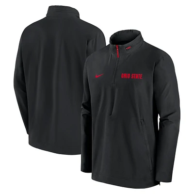 Men's Nike Black Ohio State Buckeyes Sideline Coaches Quarter-Zip Jacket