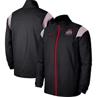 Blouson tissé à glissière intégrale Ohio State Buckeyes Nike noir pour homme