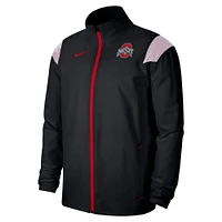 Blouson tissé à glissière intégrale Ohio State Buckeyes Nike noir pour homme