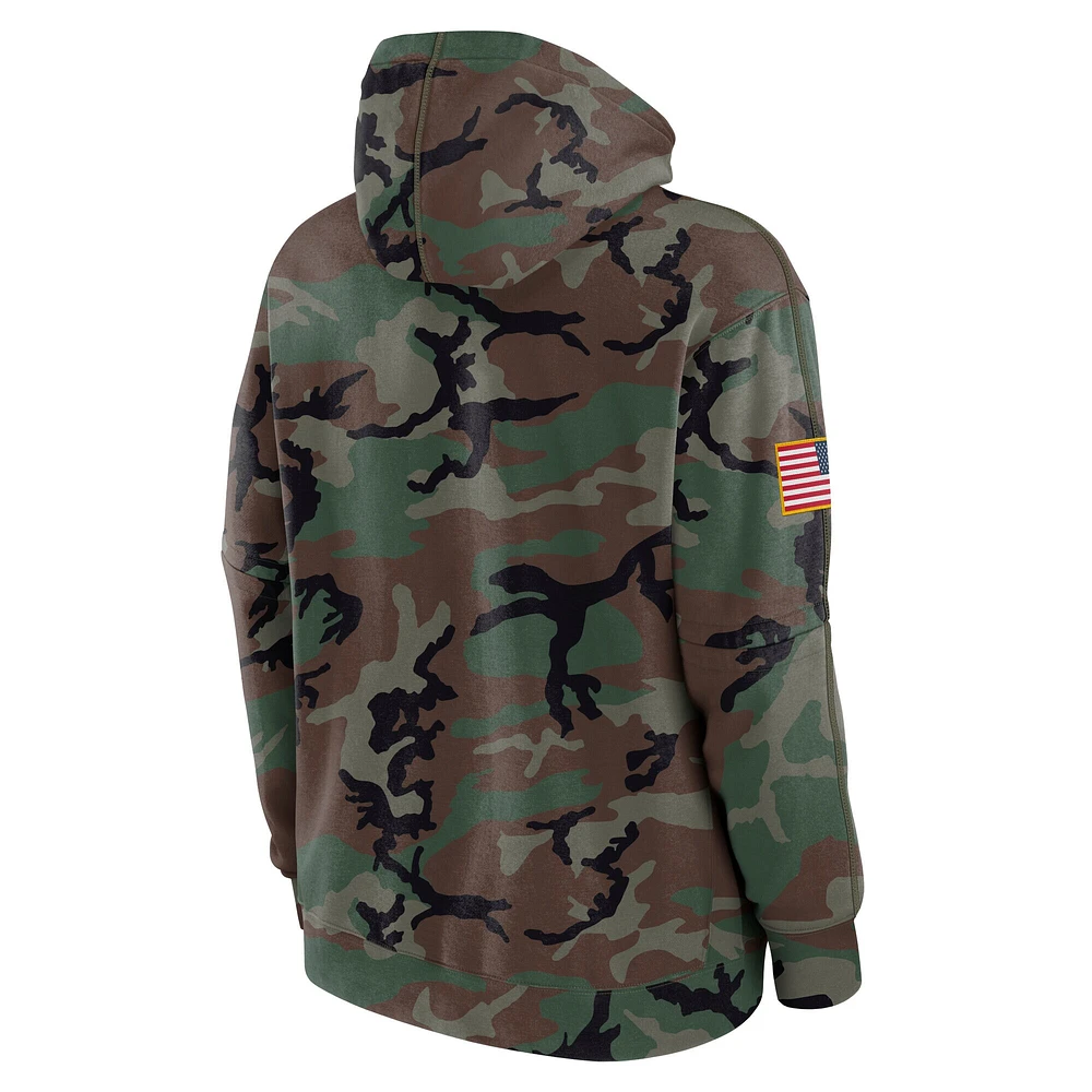 Sweat à capuche en polaire Nike Camo Ohio State Buckeyes 2024 Military Appreciation Club pour homme