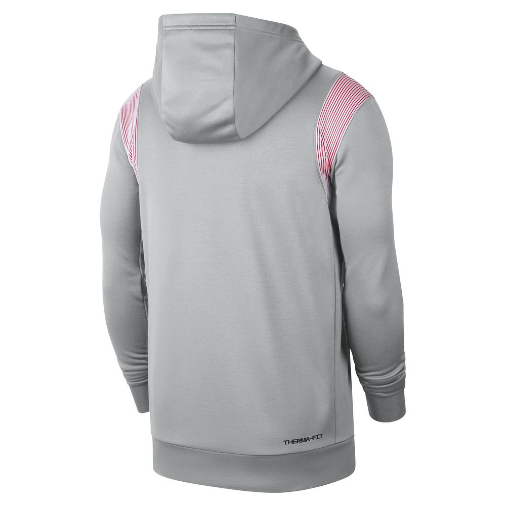 Men's Nike Gray Ohio State Buckeyes 2022 Game Day Sideline Performance Pullover Hoodie