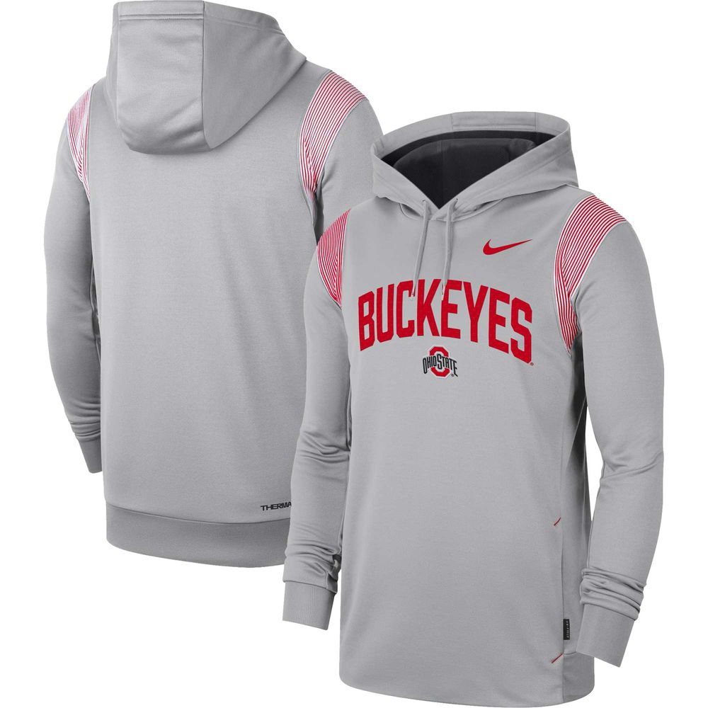 Men's Nike Gray Ohio State Buckeyes 2022 Game Day Sideline Performance Pullover Hoodie