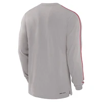 Men's Nike Gray Ohio State Buckeyes 2024 Sideline Player Tri-Blend Performance Long Sleeve T-Shirt