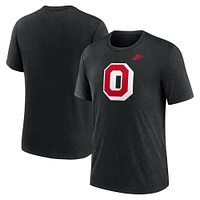 T-shirt Nike Heather Ohio State Buckeyes Blitz Legacy Primary Tri-Blend pour homme