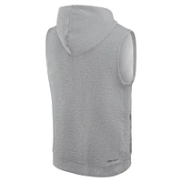 Men's Nike Heather Gray Ohio State Buckeyes 2025 Sideline Performance Sleeveless Pullover Hoodie