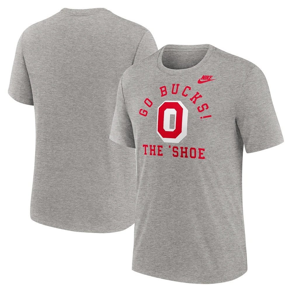 Men's Nike Heather Gray Ohio State Buckeyes Legacy Local Tri-Blend T-Shirt