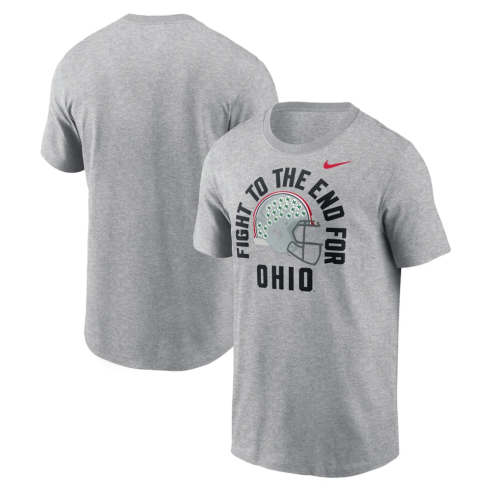 Men's Nike Heather Gray Ohio State Buckeyes Local Song T-Shirt