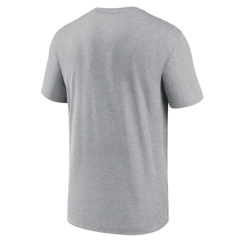 T-shirt Nike Heather Grey Ohio State Buckeyes pour homme avec logo principal Legend Performance