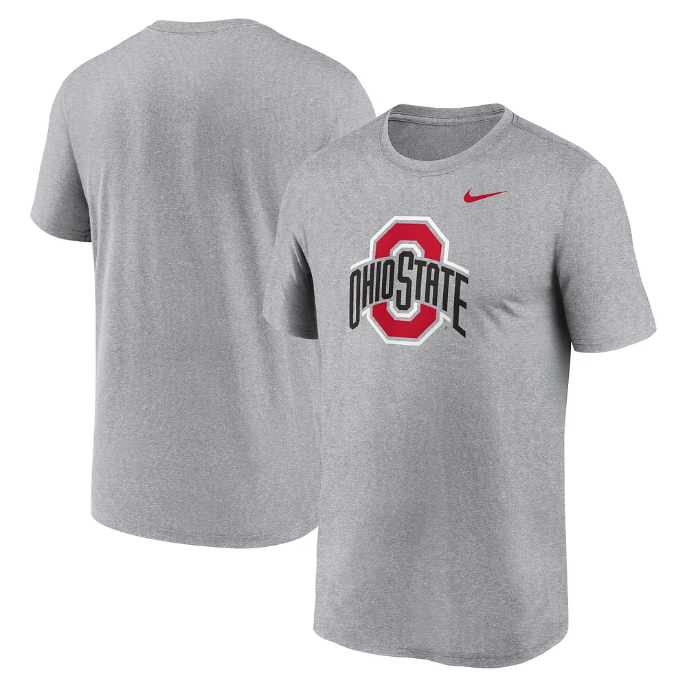 T-shirt Nike gris chiné avec logo Ohio State Buckeyes Primetime Legend pour homme