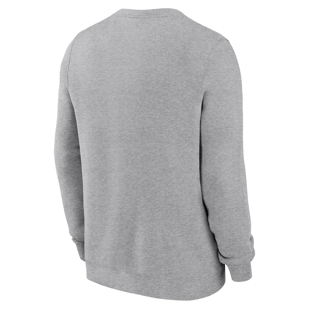 Men's Nike Heather Gray Ohio State Buckeyes Primetime Primary Stack Pullover Sweatshirt