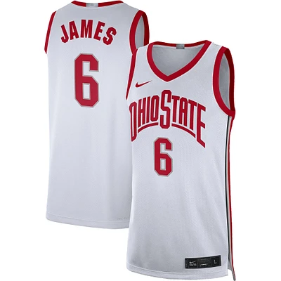 Men's Nike LeBron James White Ohio State Buckeyes Limited Basketball Jersey