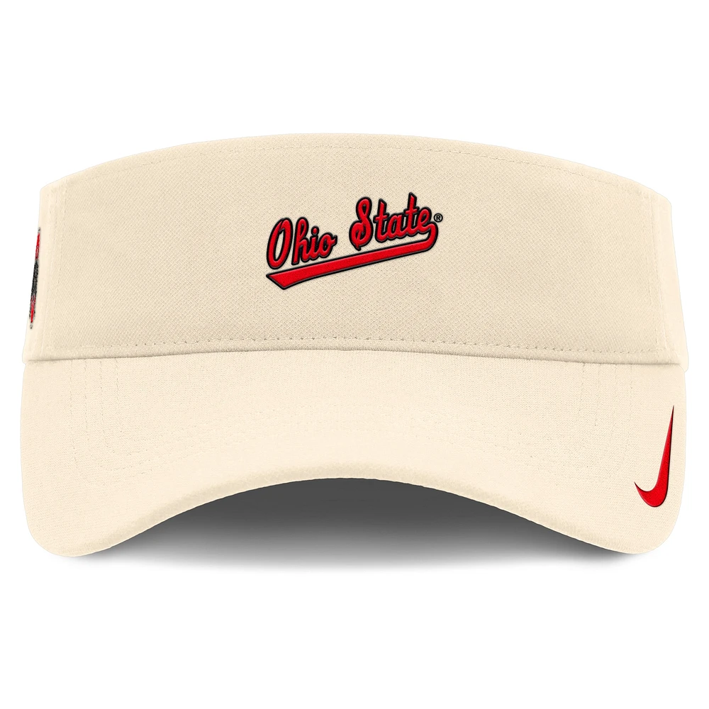 Men's Nike Natural Ohio State Buckeyes Primetime Ace Adjustable Visor