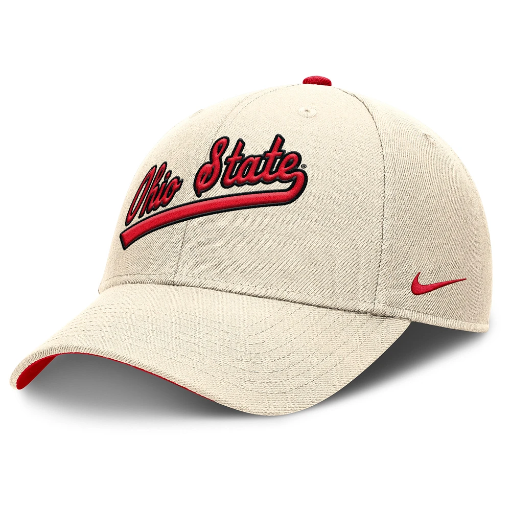 Men's Nike Natural Ohio State Buckeyes Primetime Rise Adjustable Hat