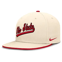 Casquette ajustée Nike Natural Ohio State Buckeyes Primetime True Performance pour homme