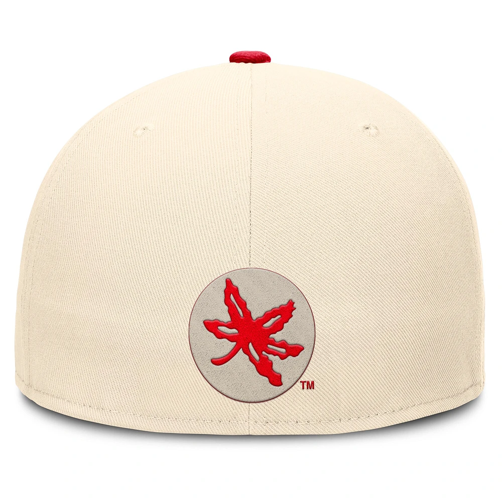 Casquette ajustée Nike Natural Ohio State Buckeyes Primetime True Performance pour homme