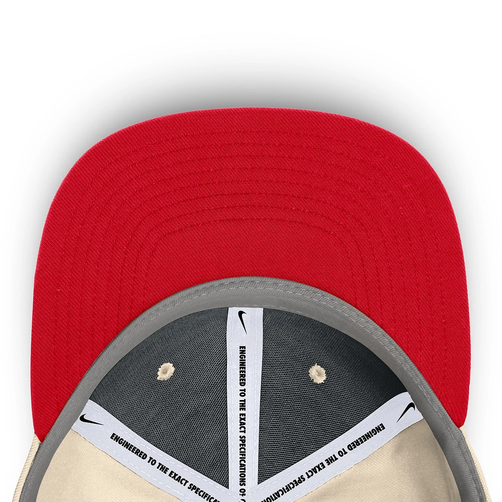 Casquette ajustée Nike Natural Ohio State Buckeyes Primetime True Performance pour homme