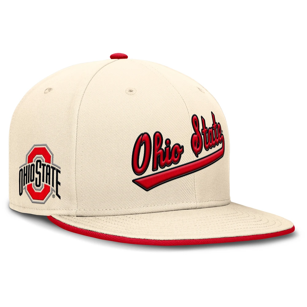 Casquette ajustée Nike Natural Ohio State Buckeyes Primetime True Performance pour homme
