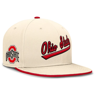 Casquette ajustée Nike Natural Ohio State Buckeyes Primetime True Performance pour homme