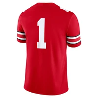 Maillot de match Nike #1 Scarlet Ohio State Buckeyes pour homme