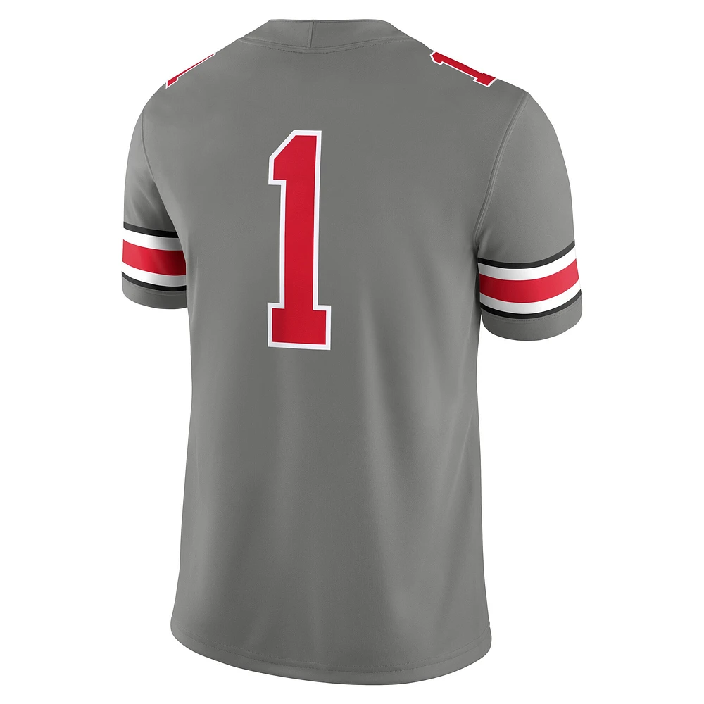 Maillot de match alternatif Nike #1 Steel Ohio State Buckeyes pour homme