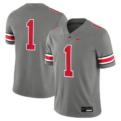 Men's Nike #1 Steel Ohio State Buckeyes Alternate Game Jersey