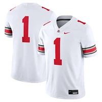 Men's Nike #1 White Ohio State Buckeyes Game Jersey