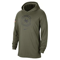 Men's Nike  Olive Ohio State Buckeyes Military Pack Long Sleeve Hoodie T-Shirt