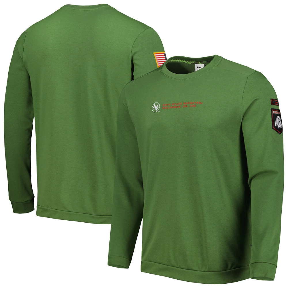 Sweat à capuche militaire Nike Ohio State Buckeyes pour homme Olive