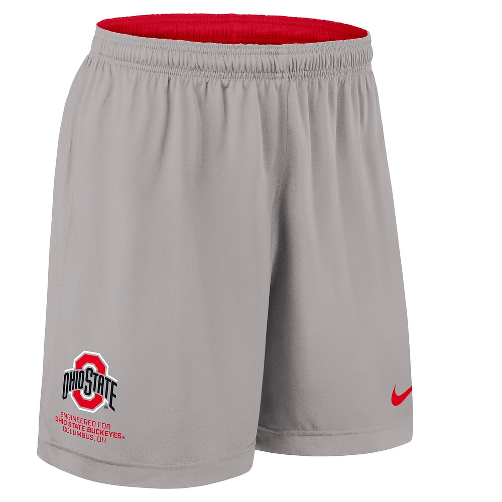 Men's Nike Scarlet/Gray Ohio State Buckeyes 2025 Sideline Reversible Performance Shorts