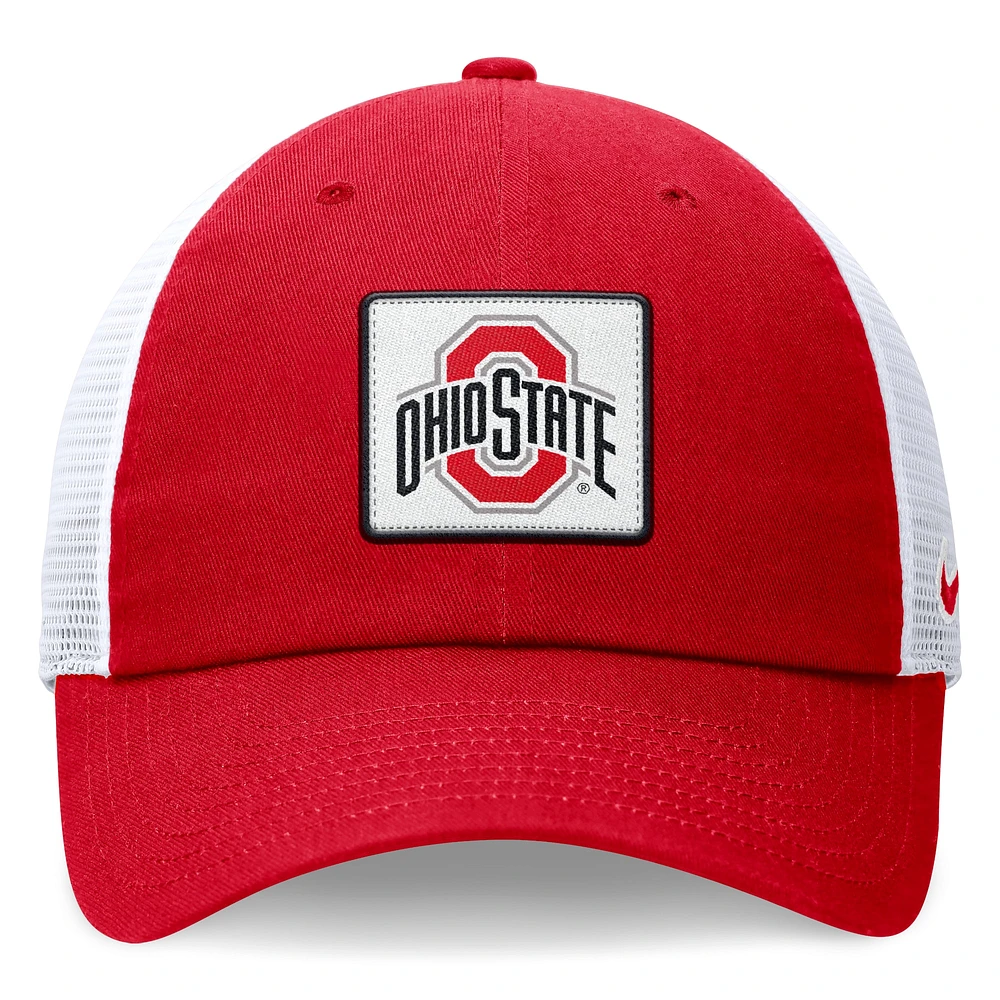 Casquette réglable Nike Scarlet/White Ohio State Buckeyes Primetime Club Trucker pour homme