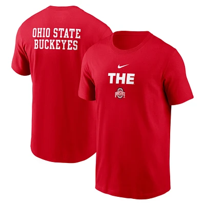 T-shirt Nike Scarlet Ohio State Buckeyes 2-Hit Stacked pour homme