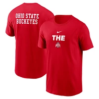 T-shirt Nike Scarlet Ohio State Buckeyes 2-Hit Stacked pour homme