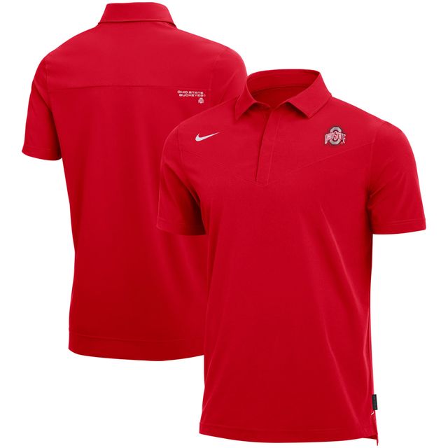 Polo de performance des entraîneurs Nike Scarlet Ohio State Buckeyes 2021 pour homme