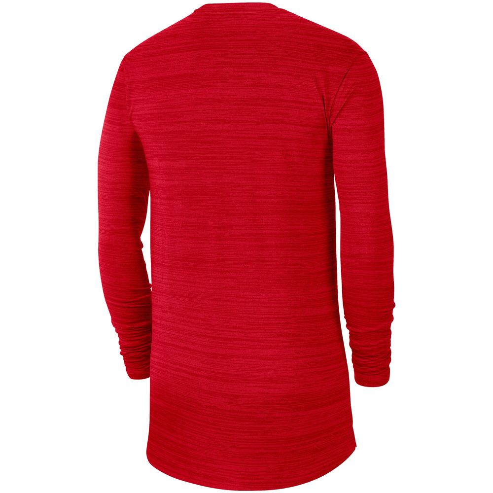 Men's Nike Scarlet Ohio State Buckeyes 2021 Sideline Velocity Performance Long Sleeve T-Shirt