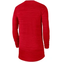Men's Nike Scarlet Ohio State Buckeyes 2021 Sideline Velocity Performance Long Sleeve T-Shirt