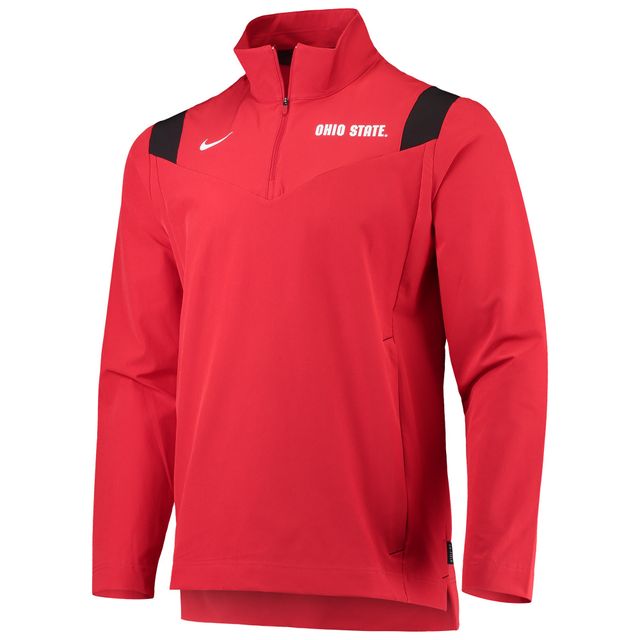 Veste Nike Scarlet Ohio State Buckeyes 2021 Team Coach à quart de zip pour homme