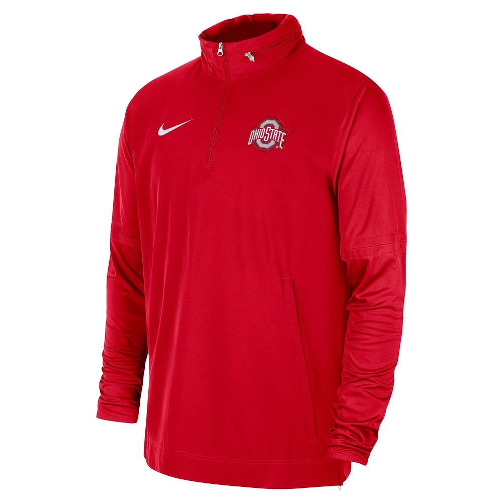 Men's Nike Scarlet Ohio State Buckeyes 2023 Coach Half-Zip Hooded Jacket