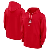 Men's Nike Scarlet Ohio State Buckeyes 2024/25 Sideline Jersey Performance Pullover Hoodie