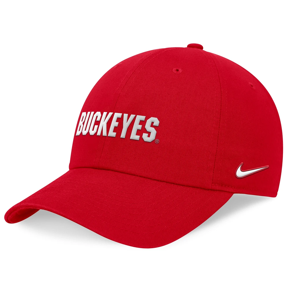 Casquette réglable Nike Scarlet Ohio State Buckeyes 2024 On-Field Club pour homme