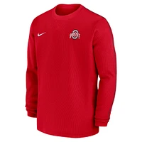 Men's Nike Scarlet Ohio State Buckeyes 2024 Sideline Coaches Long Sleeve Top