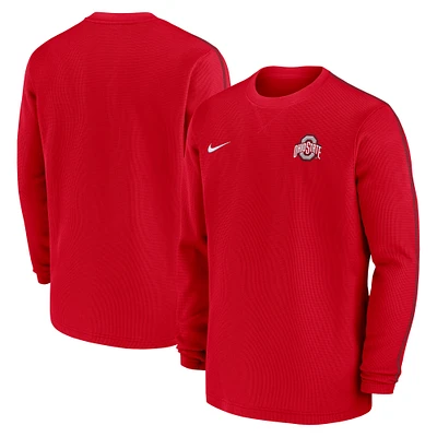 Men's Nike Scarlet Ohio State Buckeyes 2024 Sideline Coaches Long Sleeve Top